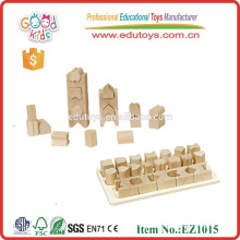 EZ1015 Good Quality 20 pieces Geometric Shape Learning Wooden Blocks Set for kids